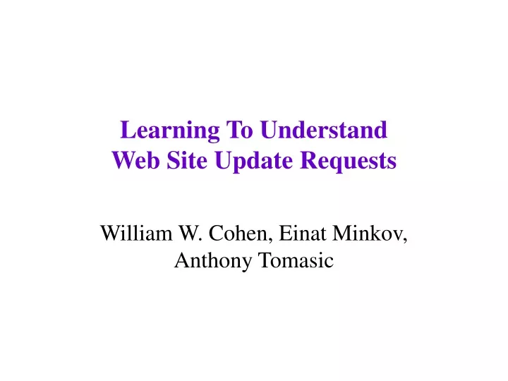 learning to understand web site update requests