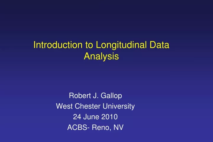 introduction to longitudinal data analysis