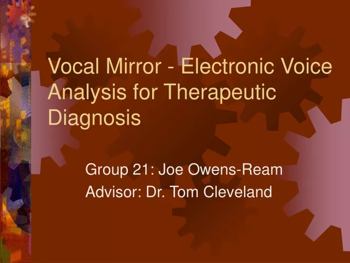 vocal mirror electronic voice analysis for therapeutic diagnosis