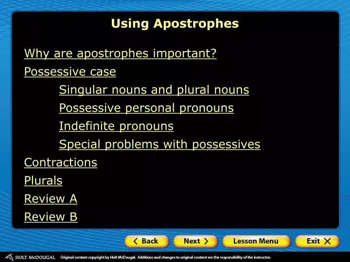 using apostrophes