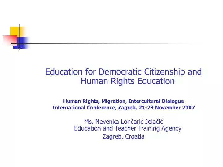 education for democratic citizenship and human