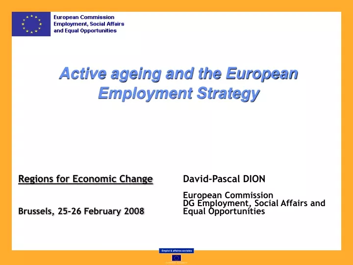 active ageing and the european employment strategy