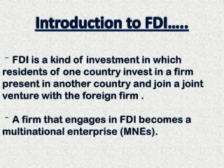 Introduction to FDI…..