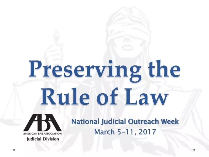 preserving the rule of law