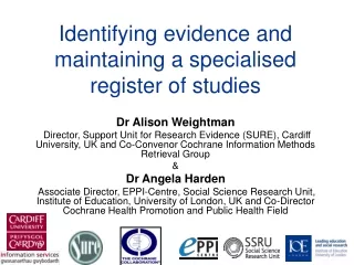 Identifying evidence and maintaining a specialised register of studies