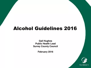 Alcohol Guidelines 2016