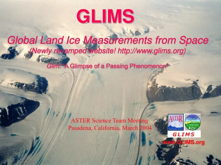 jeff kargel usgs glims summary presentation