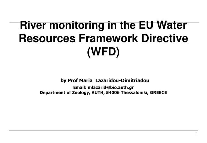 river monitoring in the eu water resources