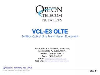 VCL-E3 OLTE 34Mbps Optical Line Transmission Equipment