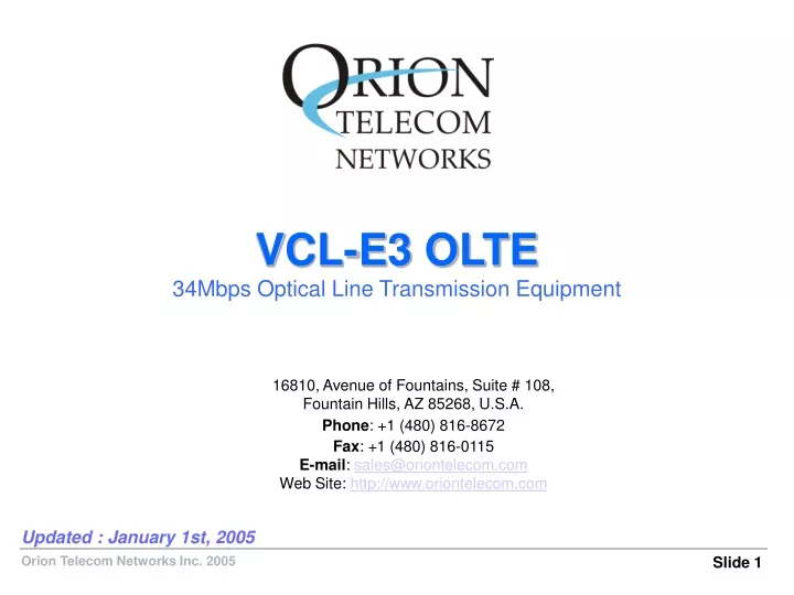 vcl e3 olte 34mbps optical line transmission