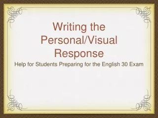 Writing the Personal/Visual Response