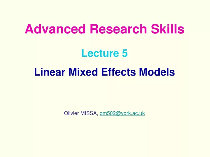 lecture 5 linear mixed effects models