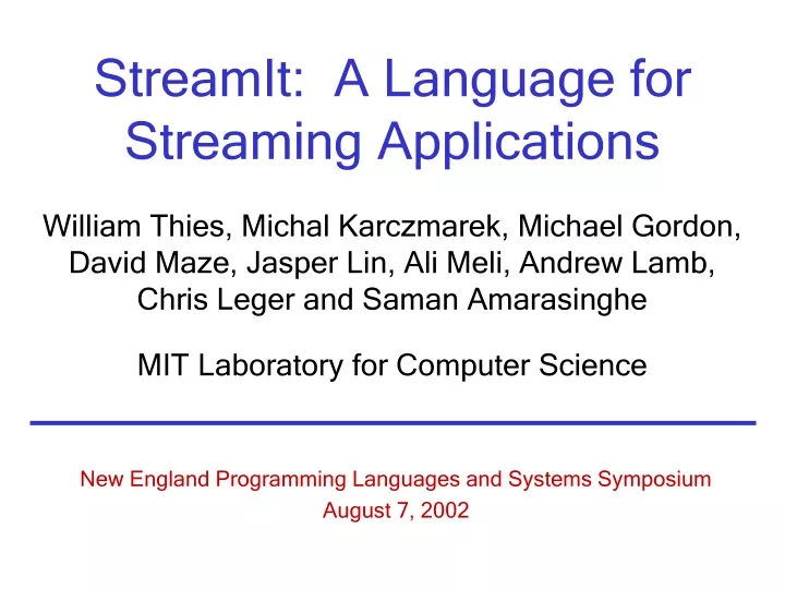 streamit a language for streaming applications