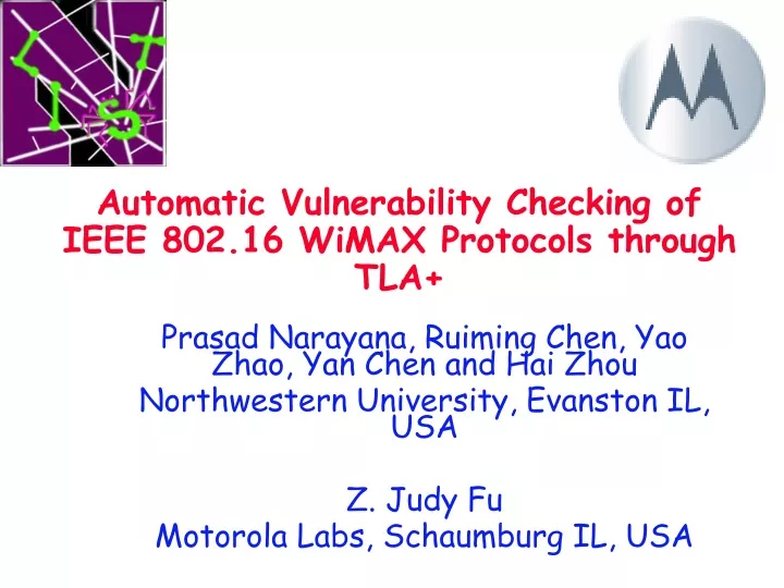 automatic vulnerability checking of ieee 802 16 wimax protocols through tla