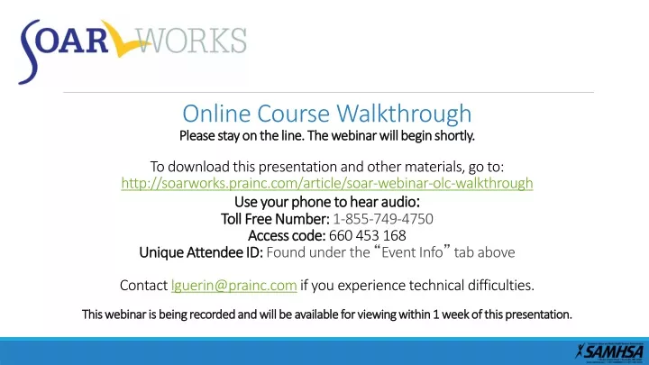 online course walkthrough please stay on the line