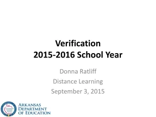Verification 2015-2016 School Year