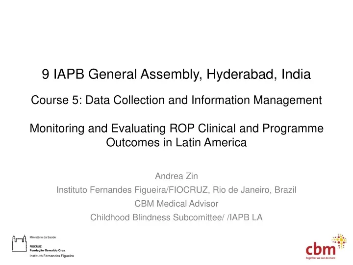 9 iapb general assembly hyderabad india course