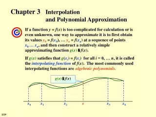 Chapter 3 Interpolation                         and Polynomial Approximation
