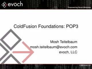 ColdFusion Foundations: POP3