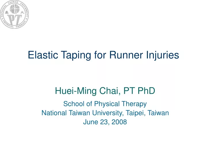elastic taping for runner injuries
