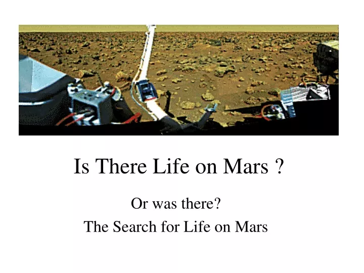 is there life on mars