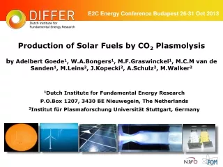 1 Dutch Institute for Fundamental Energy Research
