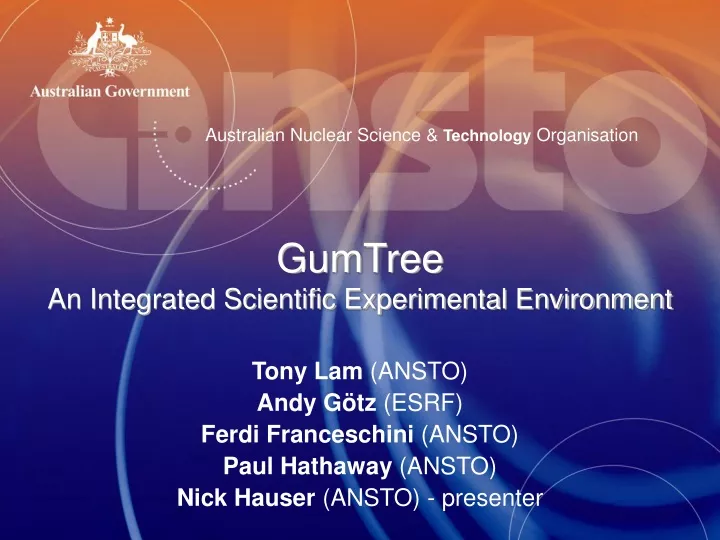 gumtree an integrated scientific experimental environment