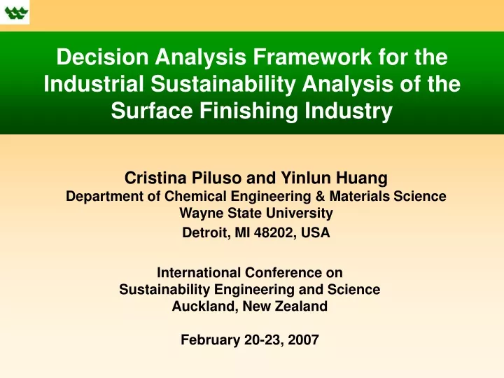 decision analysis framework for the industrial