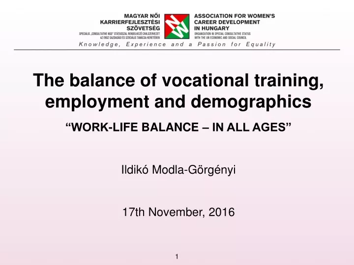 the balance of vocational training employment