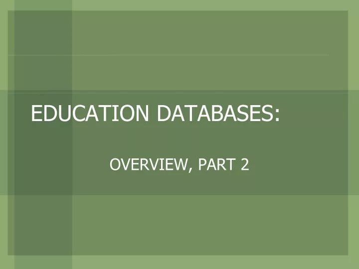 education databases