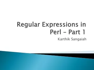 Regular Expressions in Perl – Part 1