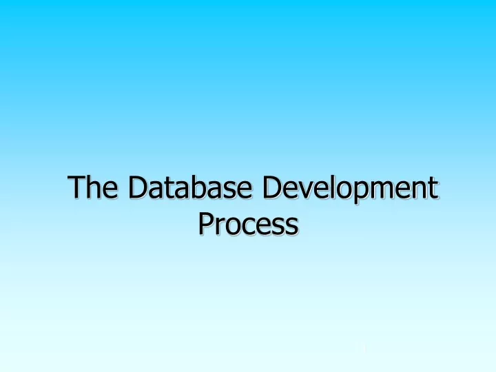 the database development process
