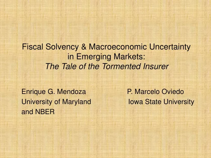 fiscal solvency macroeconomic uncertainty in emerging markets the tale of the tormented insurer