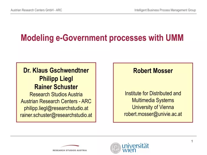 modeling e government processes with umm