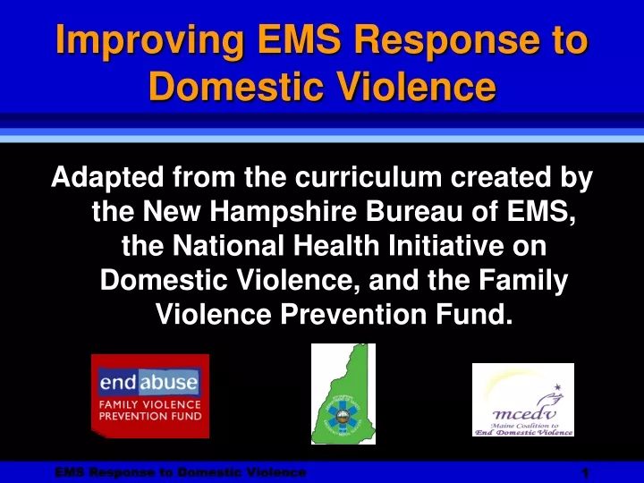 improving ems response to domestic violence
