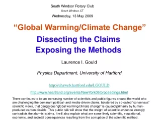 “Global Warming/Climate Change”