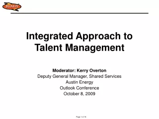 Integrated Approach to Talent Management