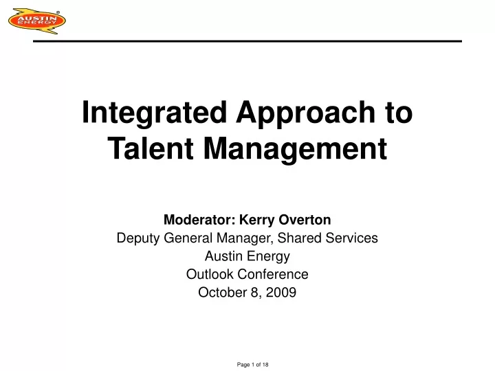 integrated approach to talent management