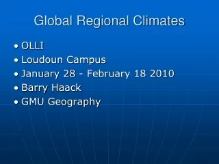 Global Regional Climates