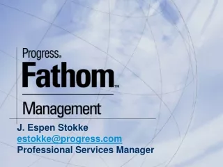 J. Espen Stokke estokke@progress Professional Services Manager