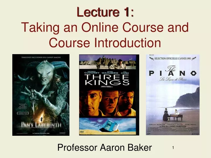 lecture 1 taking an online course and course introduction