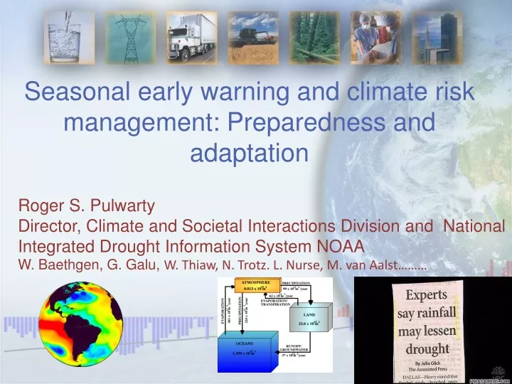 seasonal early warning and climate risk