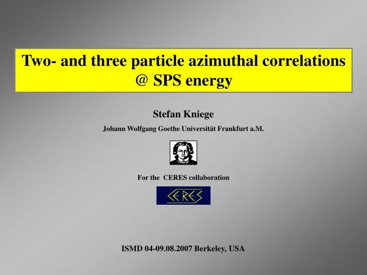 two and three particle azimuthal correlations