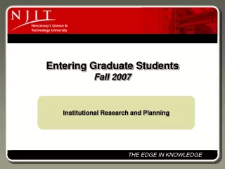 Entering Graduate Students Fall 2007