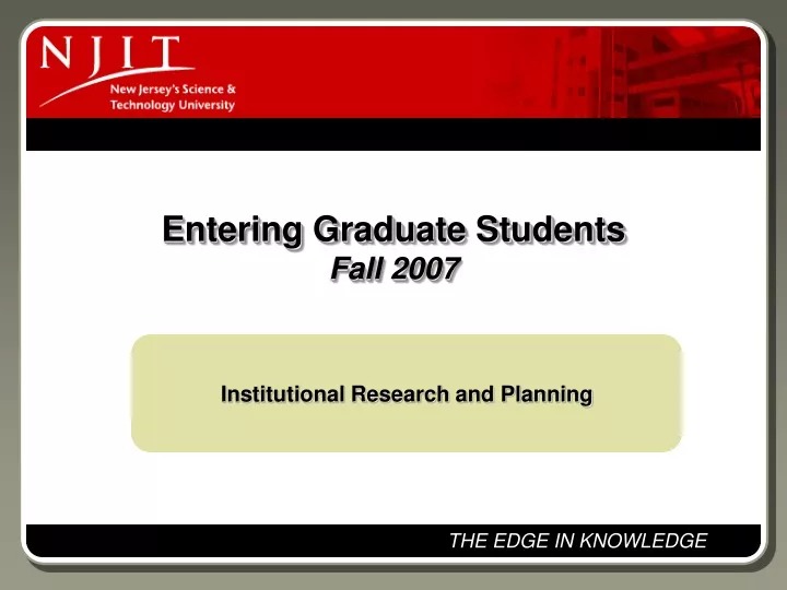 entering graduate students fall 2007