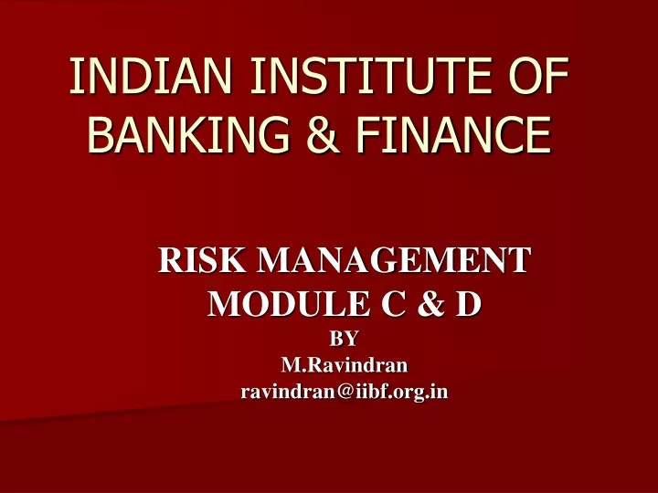 indian institute of banking finance