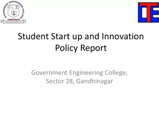 Student Start up and Innovation Policy Report