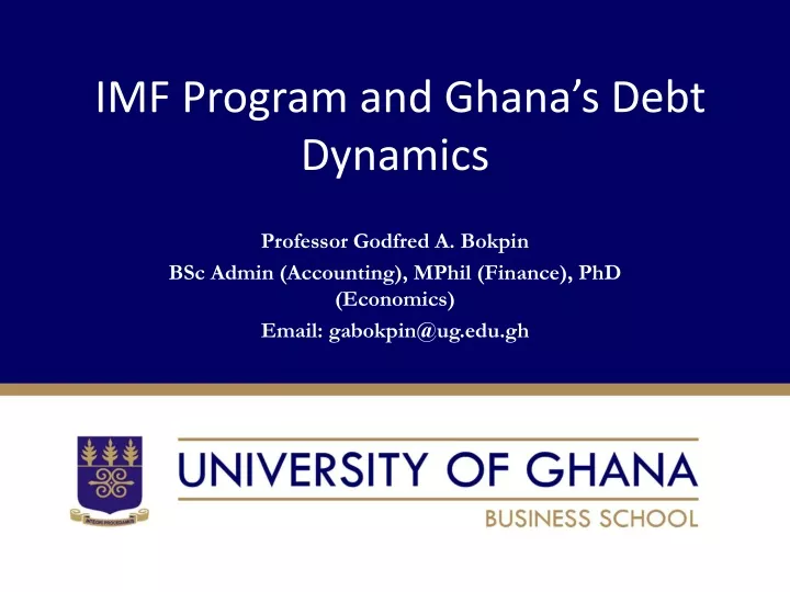 imf program and ghana s debt dynamics