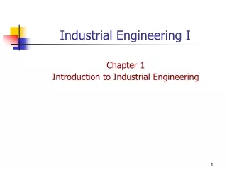 Industrial Engineering I