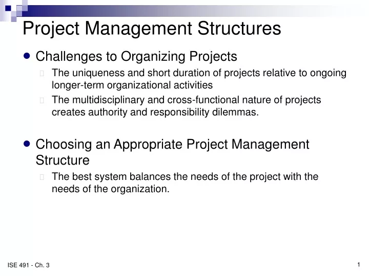 project management structures